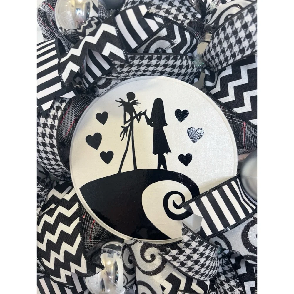 Jack Skellington The Nightmare Before Christmas Wreath Halloween Decor Sally